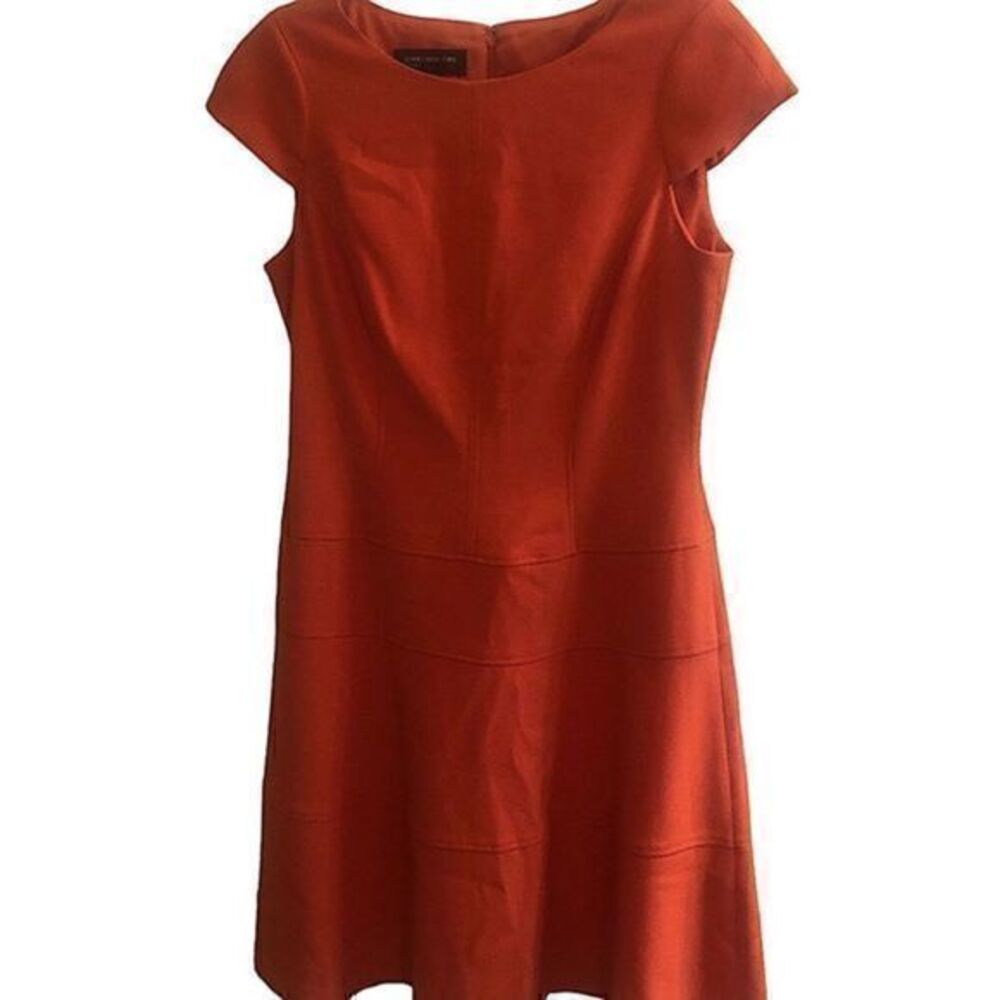 Jones New York  Orange‎ Cap Sleeve Zipper Back Lined Sheath Dress EUC Size 10P